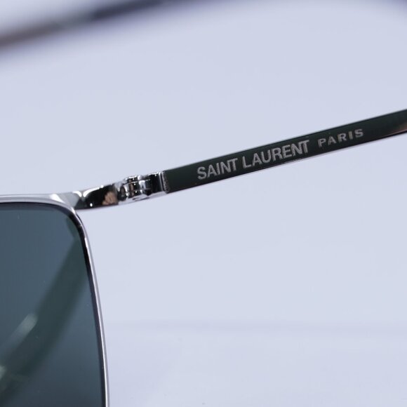 🕶️ New Saint Laurent SL637 002 Sunglasses - Silver Frame, Grey Lenses - Picture 11 of 13